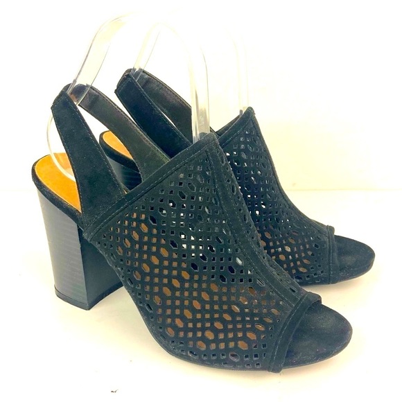 MADDEN GIRL Sling Back Open Toe Chunky Heel Sandal in Black - 7.5 - Picture 1 of 10